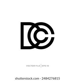 DC CD letters modern logo design