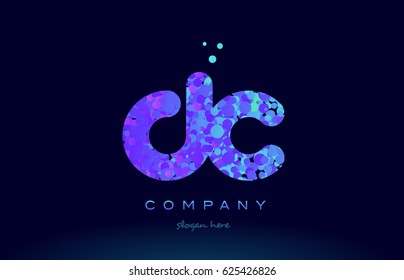 dc d c alphabet pink blue bubble circle dots creative letter company logo vector icon design template