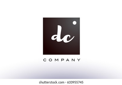 DC D C black white handwritten handwriting alphabet company letter logo square design template dot dots creative abstract
