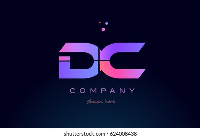 dc d c creative color blue background pink purple blue magenta alphabet letter company logo vector icon design