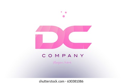 dc d c letter alphabet text pink purple dots creative company logo vector icon design template