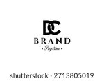 DC, D, C letter monogram logo in flat design style suitable for company, business, brand name and identity