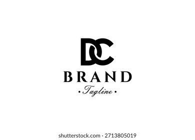 DC, D, C letter monogram logo in flat design style suitable for company, business, brand name and identity