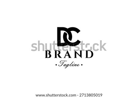 DC, D, C letter monogram logo in flat design style suitable for company, business, brand name and identity