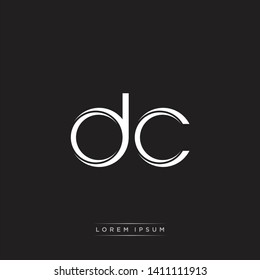 dc d c logo Initial Letter Split Lowercase Monogram Logo White on Black 