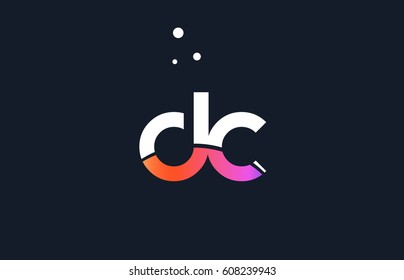 dc d c  pink modern creative purple alphabet white blue gradient company letter logo design vector icon template
