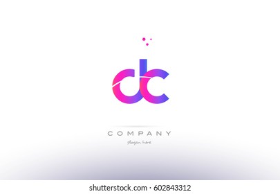 dc d c  pink purple modern creative gradient alphabet company logo design vector icon template