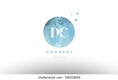 dc d c  watercolor grunge vintage alphabet company letter combination logo circle design vector icon template 