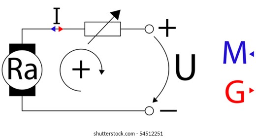 DC engine sketch, abstract vector art illustration