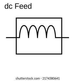 dc feed electronic symbol icon is isolated with a white background