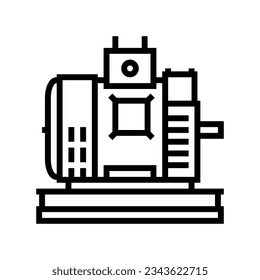 dc generator electrical engineer line icon vector. dc generator electrical engineer sign. isolated contour symbol black illustration