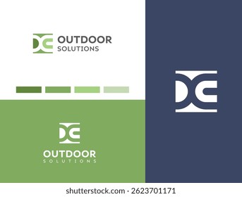 DC, GXC Logo Design Green, White, Blue Branding