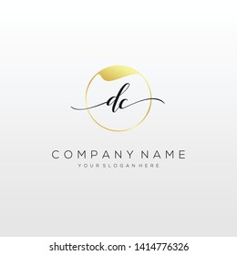 DC handwriting initial logo template vector.