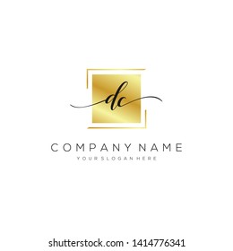 DC handwriting initial logo template vector.