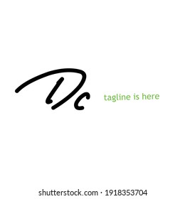 Logo manuscrito de Dc para identidad
