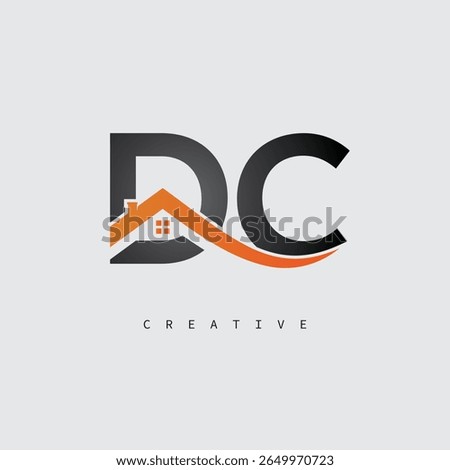 DC House Letter Logo – Creative Real Estate Monogram with Roof Shape and Home Icon for Property, Architecture and Modern Branding Identity