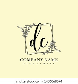 DC Initial beauty floral logo template