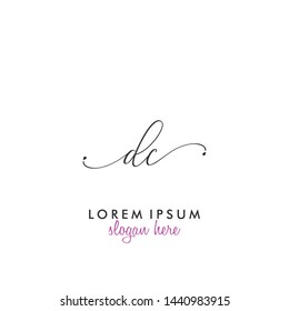 DC Initial beauty monogram logo vector