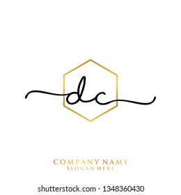 DC Initial handwriting logo template