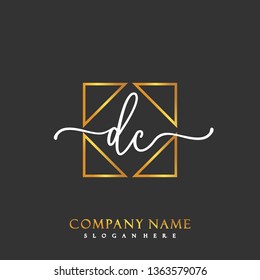 DC Initial Handwriting logo template vector