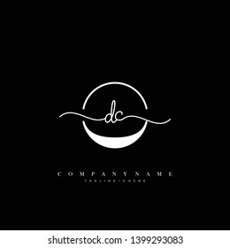 DC initial handwriting logo template vector