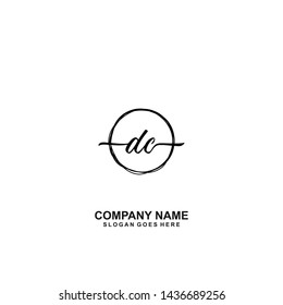DC Initial handwriting logo template vector