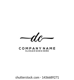 DC Initial handwriting logo template vector
