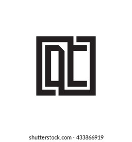 DC initial letters looping linked square monogram logo