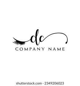 DC initial Logo lash logo eyelash vector modern