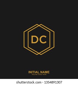 DC Initial logo letter with minimalist concept