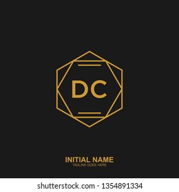 DC Initial logo letter with minimalist concept