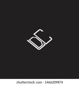 DC Initial Logo letters with rotate squere template