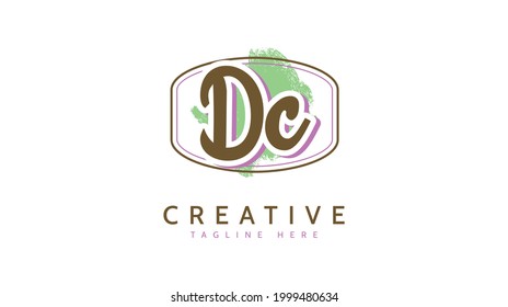 DC Initials, handwriting logo vector