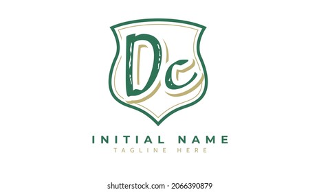 Dc Initials, handwriting logo vector