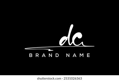 DC letter beauty handwriting vector logo. 