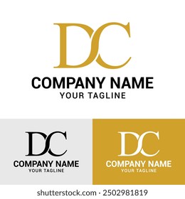 DC letter initials brand logo template