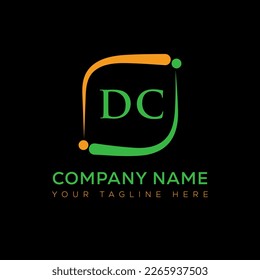 Diseño creativo del logo de la carta DC. Diseño único de CC.
