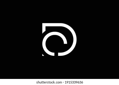 DC letter logo design on luxury background. CD monogram initials letter logo concept. DC icon design. CD elegant and Professional white color letter icon on black background.