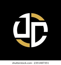 Diseño del logotipo de letras DC sobre fondo negro. Concepto del logo de la carta con iniciales creativas de DC.  
