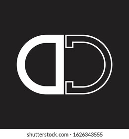 DC Letter logo monogram with oval shape negative space design template