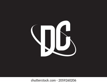 Logo-Vorlage für DC-Buchstaben, Vektorgrafik-Grafikdesign