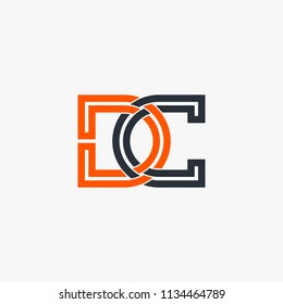 DC letter monogram logo design vector