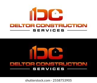 DC letters monogram home construction and building logo design.