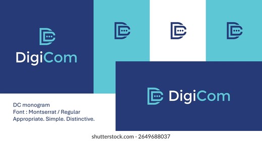 DC logo with bold geometric monogram and clean digital style. This sharp letterform works as a DC or standalone D, ideal for tech, construction, and modern digital branding needs.