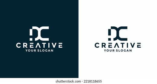 Diseño del logotipo de DC para la identidad de las iniciales de la empresa