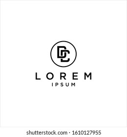 dc logo design vector image with monogram luxury design