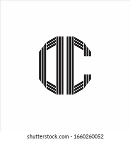 DC Logo monogram outline style linked isolated on white background