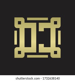 DC Logo monogram with piece line art design template