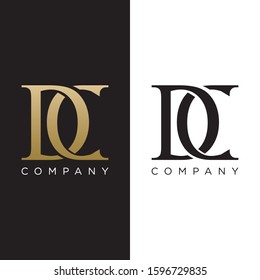 dc luxury initial logo design vector icon symbol