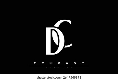 DC Modern Initials Logo Design. Branding logo with stylized initials showcasing bold design and modern aesthetic. Ideal for professional business branding or creative projects focusing on minimalistic